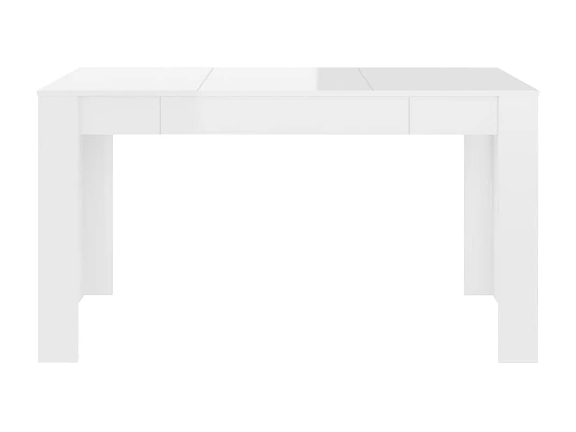 Table à manger blanc brillant 140x74,5x76 cm bois d'ingénierie GHR15339