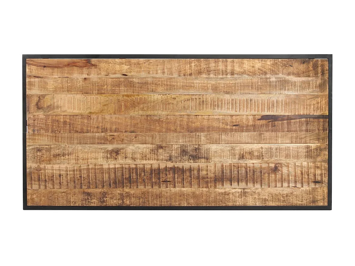 Mesa de jantar 140 cm madeira de mangueira áspera PT522466