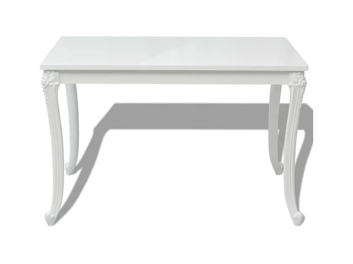 Mesa de comedor blanco brillante 116x66x76 cm ES102582