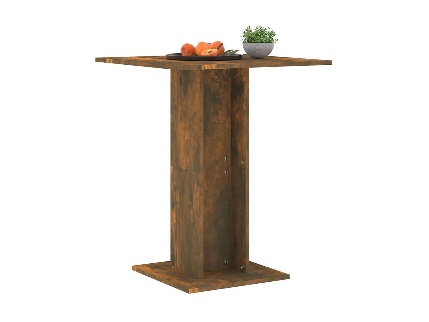 Table de bistro Chêne fumé 60x60x75 cm Bois d'ingénierie GHR59747