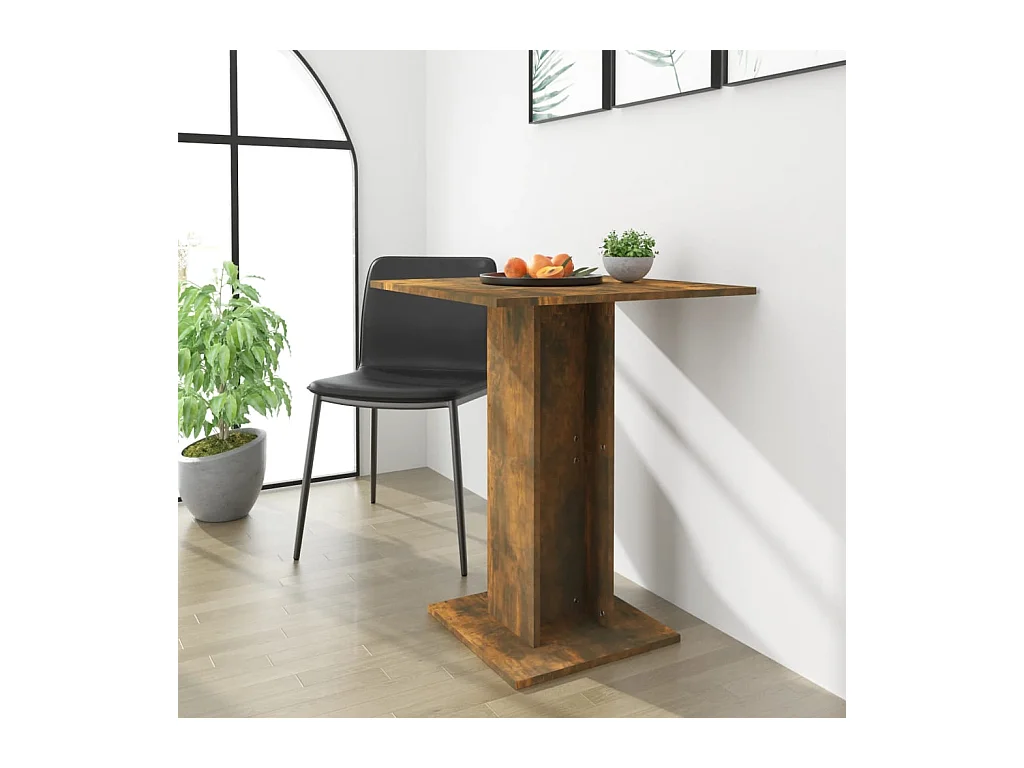 Table de bistro Chêne fumé 60x60x75 cm Bois d'ingénierie GHR59747