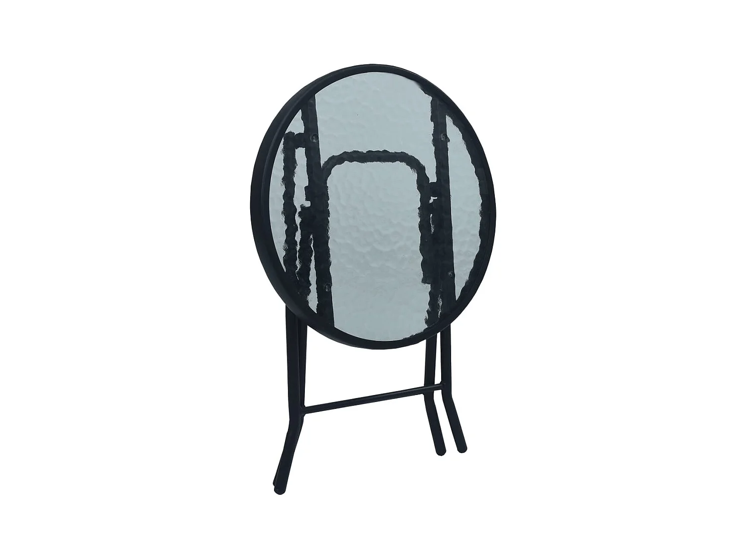 Bistrotafel 40x46 cm staal en glas zwart NL445185