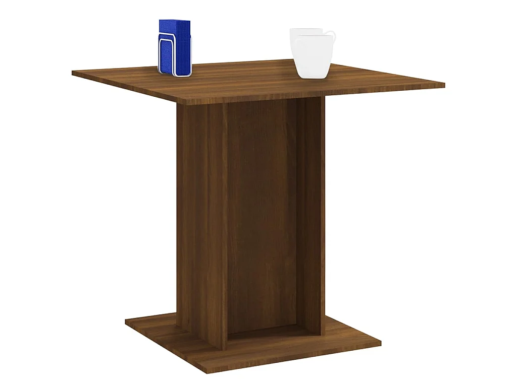 Table à dîner Chêne marron 80x80x75 cm Bois d'ingénierie GHR39315