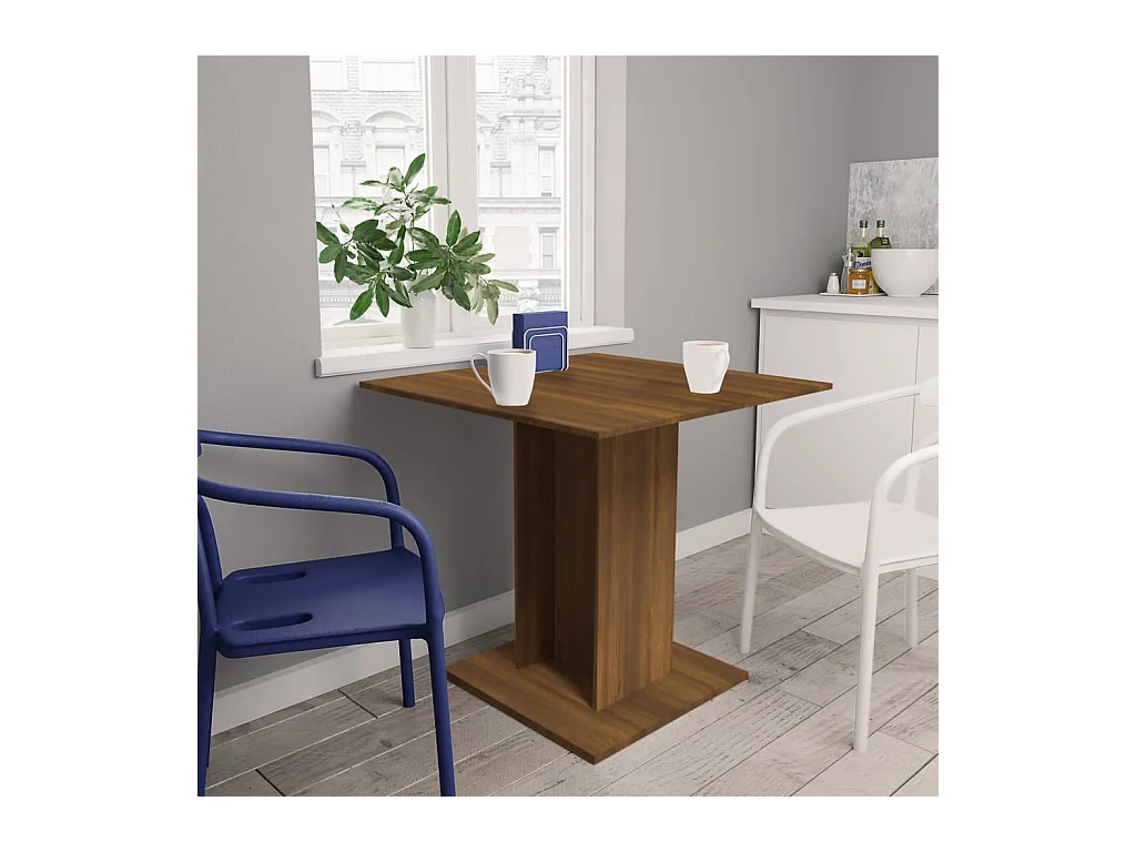 Table à dîner Chêne marron 80x80x75 cm Bois d'ingénierie GHR39315
