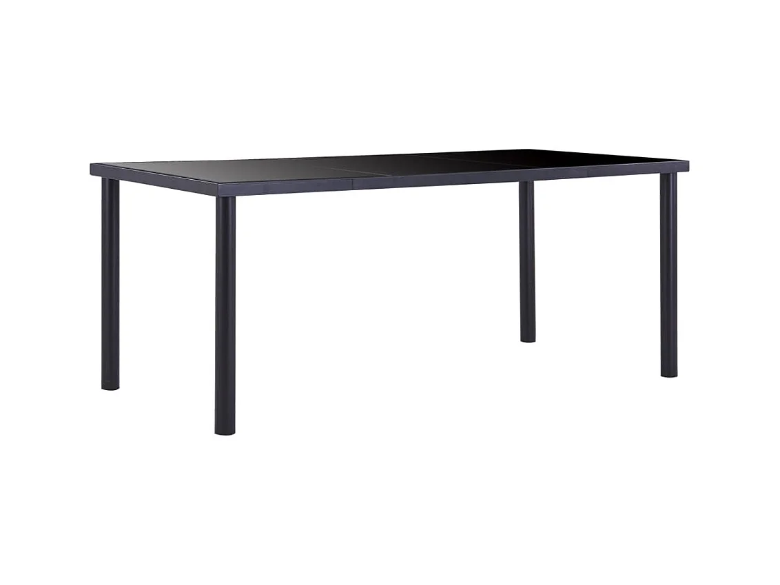 Table de salle à manger Noir 180x90x75 cm Verre trempé GHR79514