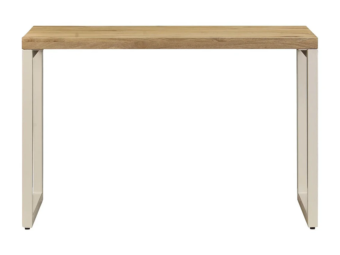 Mesa de jantar 115x55x76 cm madeira de mangueira maciça e aço PT252971