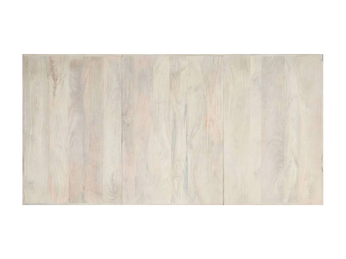 Table de salle à manger Blanc 200x100x75cm Bois manguier massif GHR67290