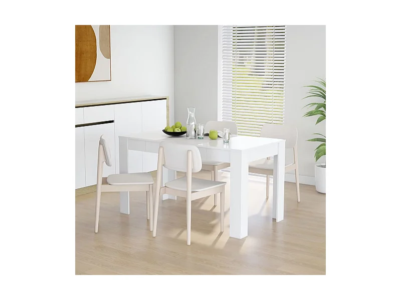 Mesa de comedor de madera contrachapada blanco 140x74,5x76 cm ES620303