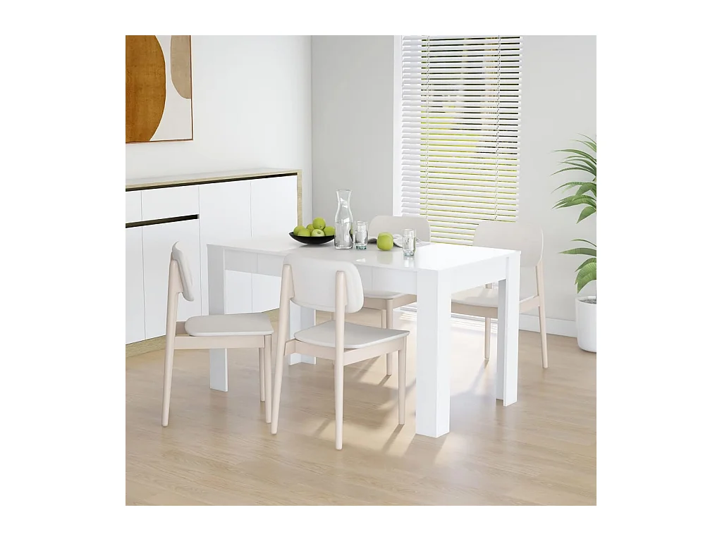 Table à manger Blanc 140x74,5x76 cm Bois d'ingénierie GHR69552