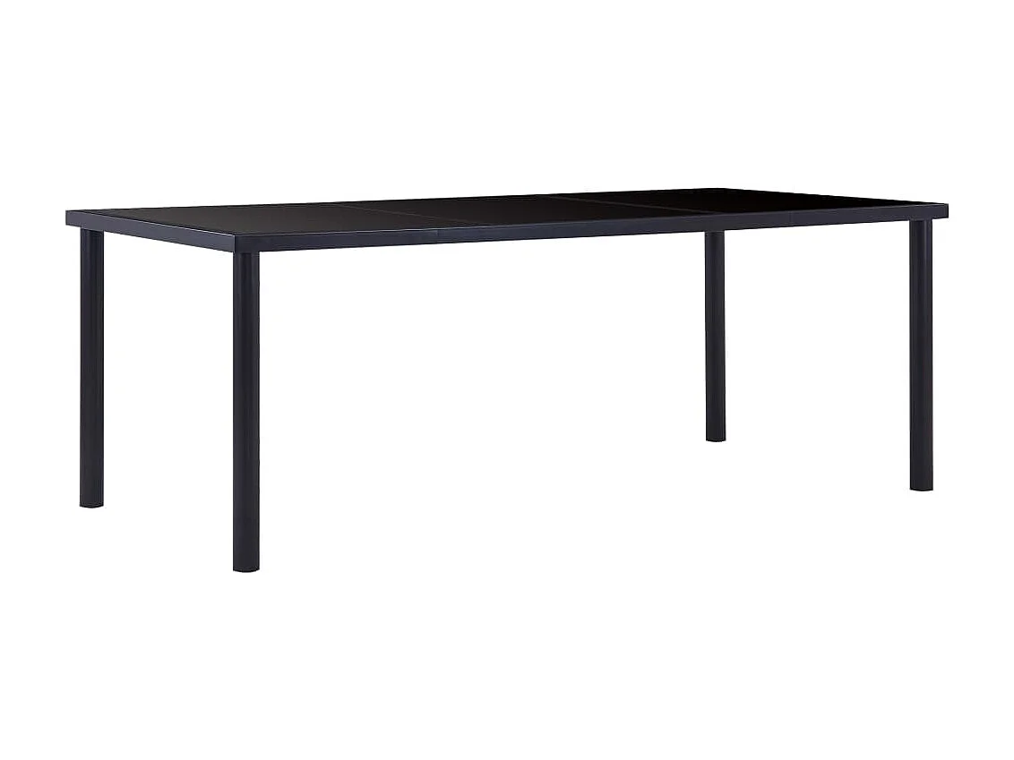 Mesa de comedor de vidrio templado negro 200x100x75 cm ES327577