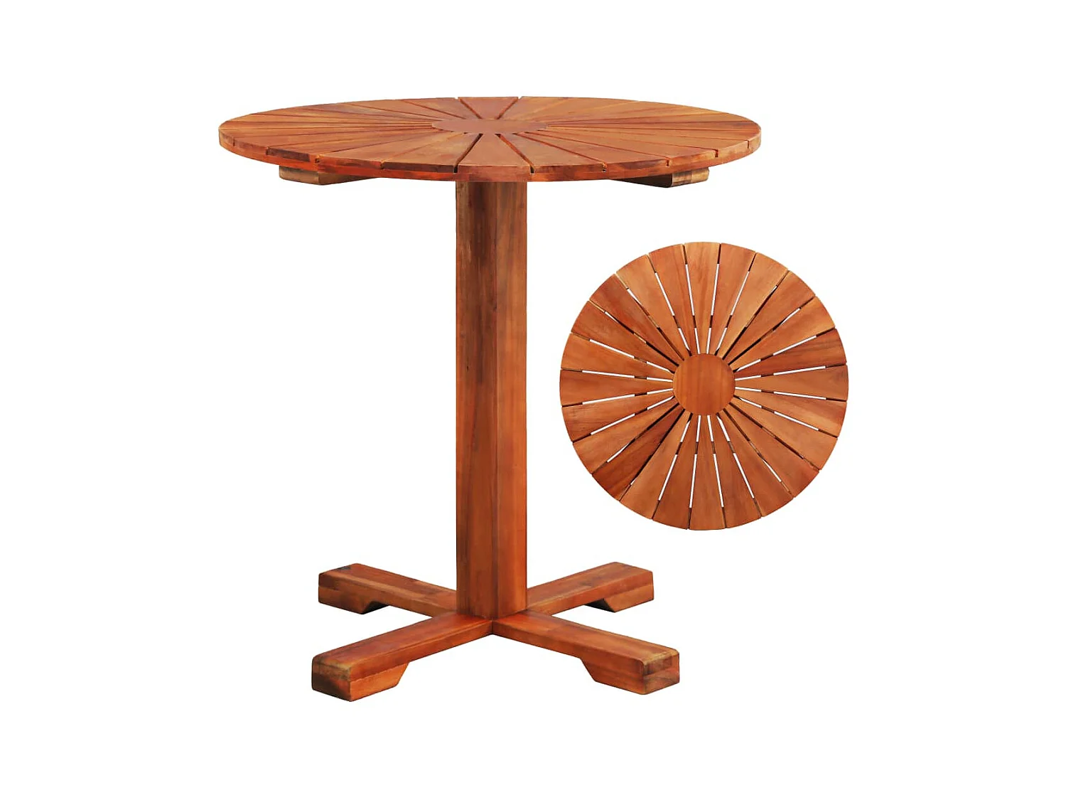 Table de bistro 70x70 cm Bois d'acacia massif GHR28975