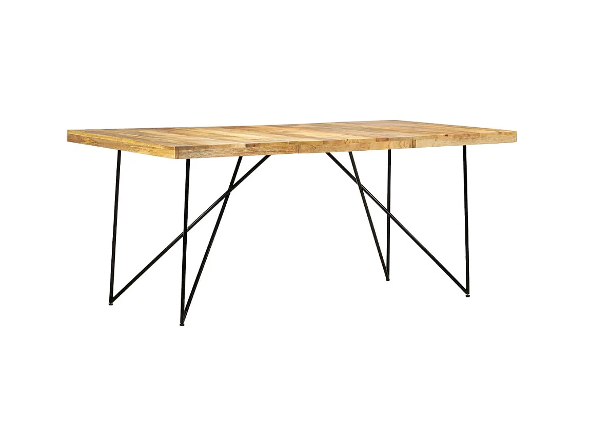 Table de salle à manger 180x90x76 cm Bois de manguier massif GHR14838