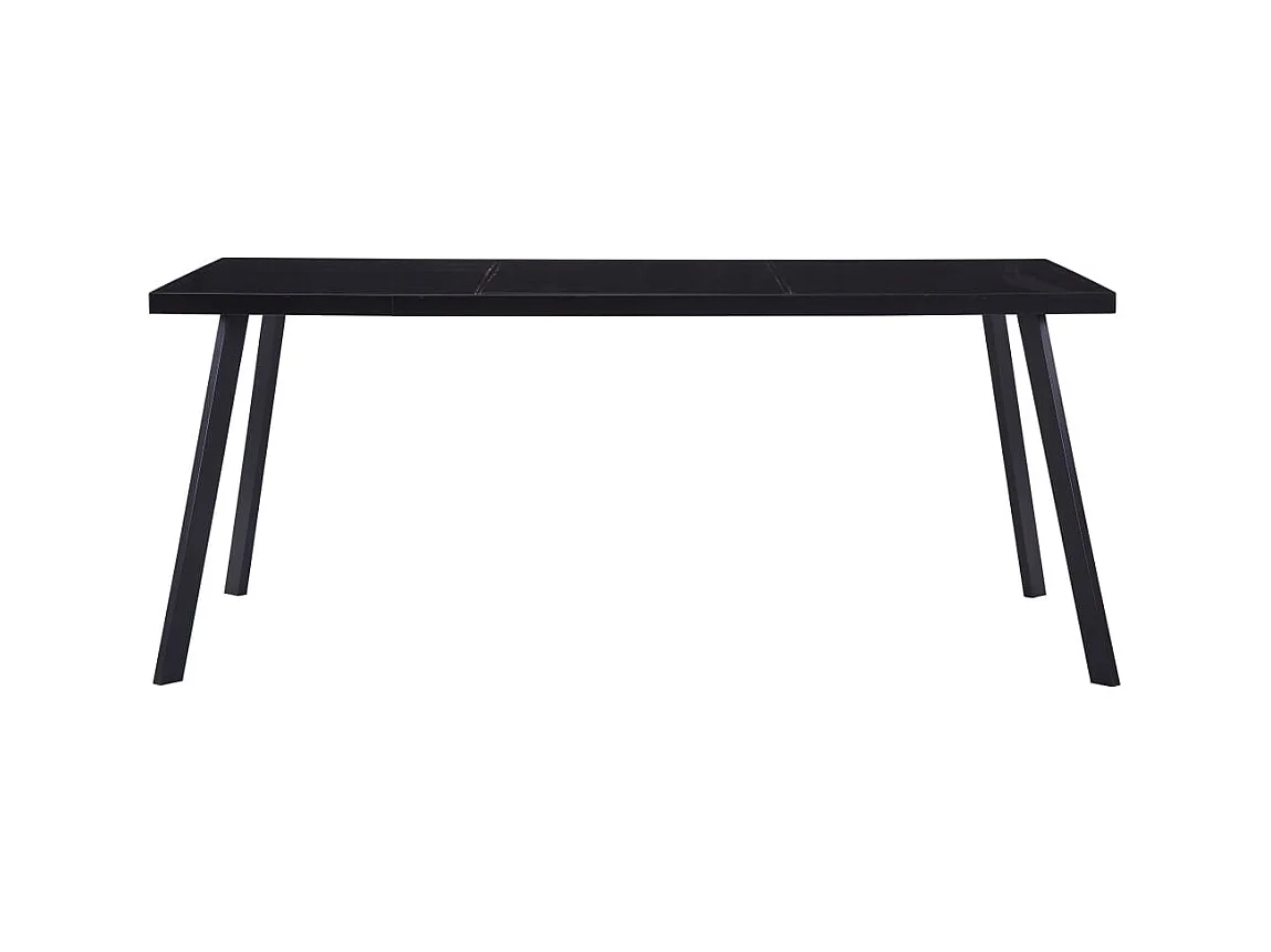 Mesa de comedor de vidrio templado negro 160x80x75 cm ES519755