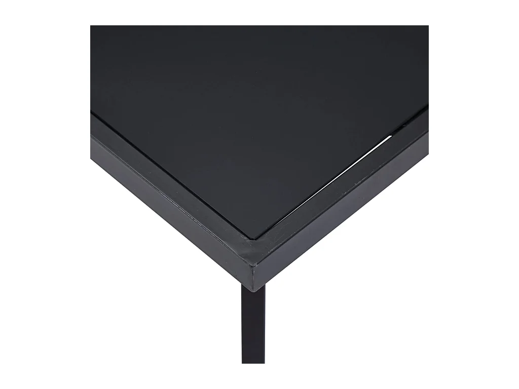 Mesa de comedor de vidrio templado negro 160x80x75 cm ES519755