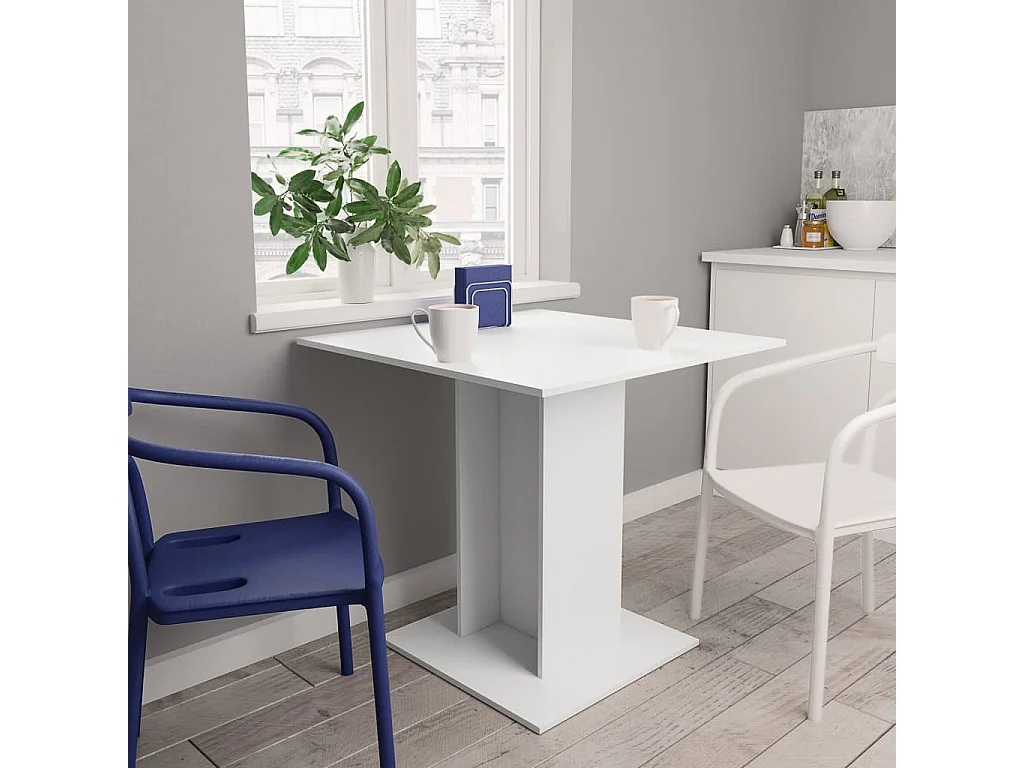 Table de salle à manger Blanc 80 x 80 x 75 cm Aggloméré GHR18678