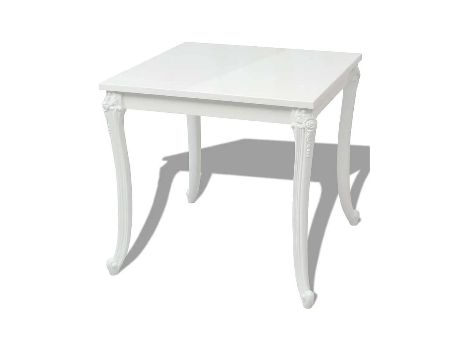 Mesa de comedor blanco brillante 80x80x76 cm ES744299