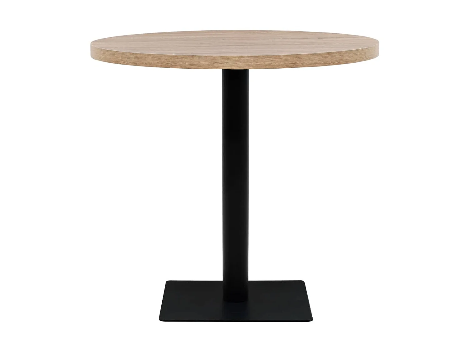 Mesa de bar bistró MDF y acero redonda 80x75 cm color roble ES820220