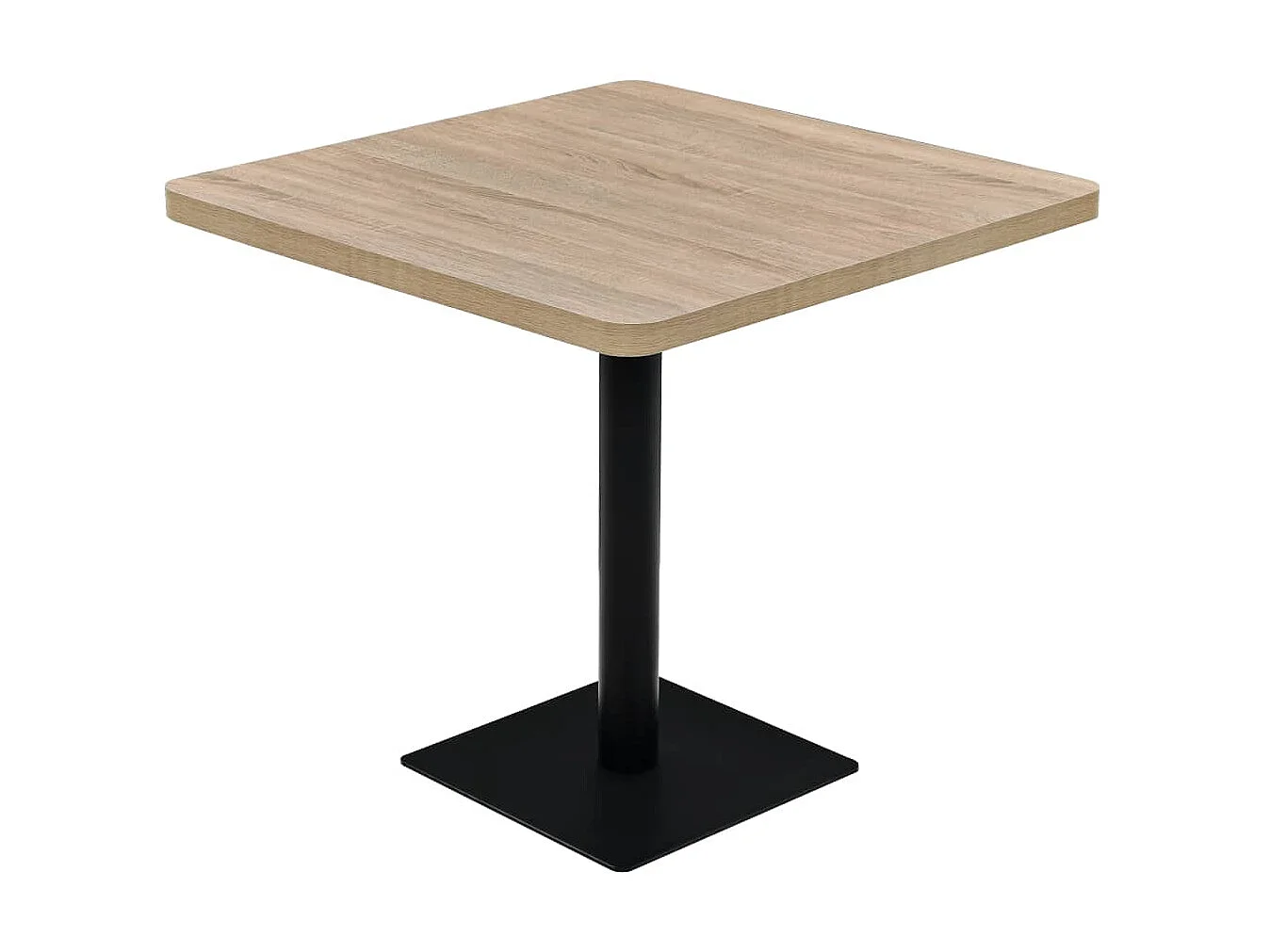 Mesa bistrô em MDF e aço quadrada 80x80x75 cm cor de carvalho PT733564