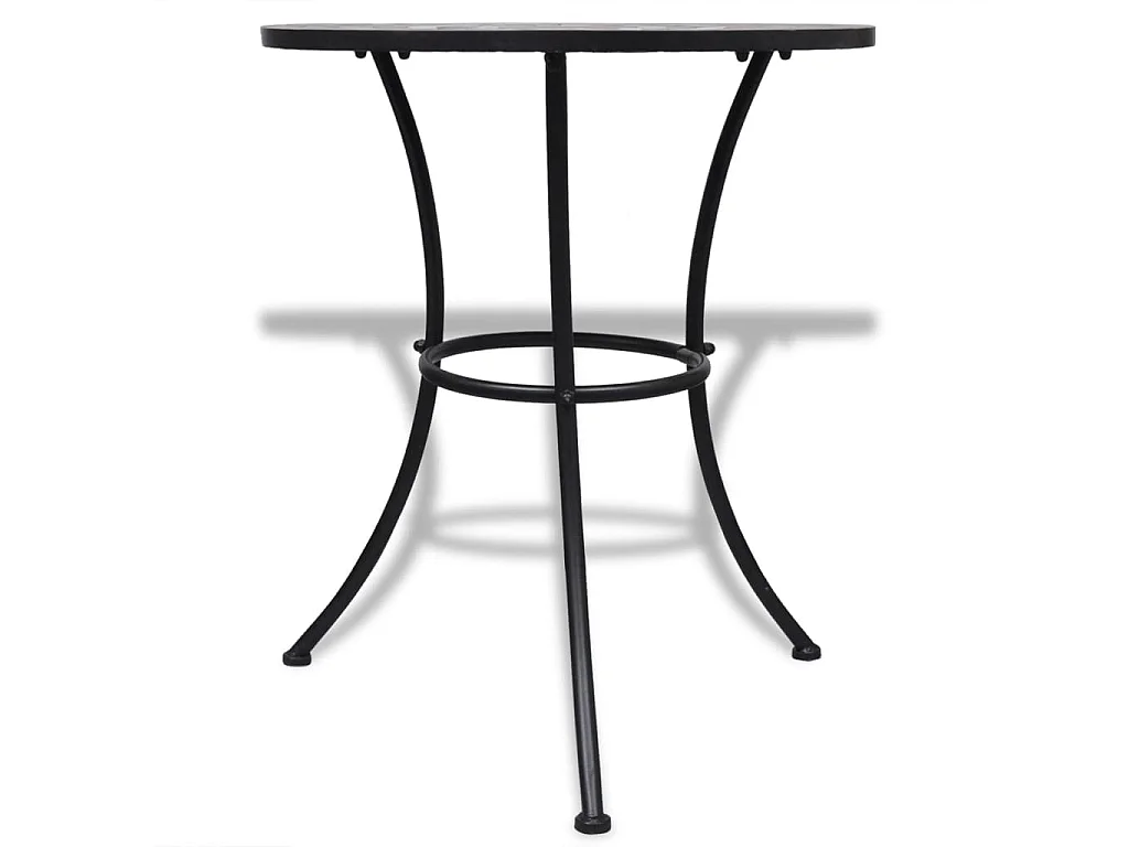 Table de bistro Terre cuite et blanc 60 cm Mosaïque GHR64207