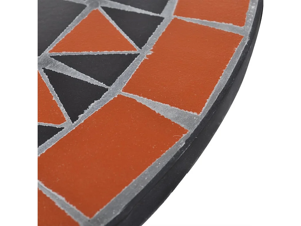 Table de bistro Terre cuite et blanc 60 cm Mosaïque GHR64207