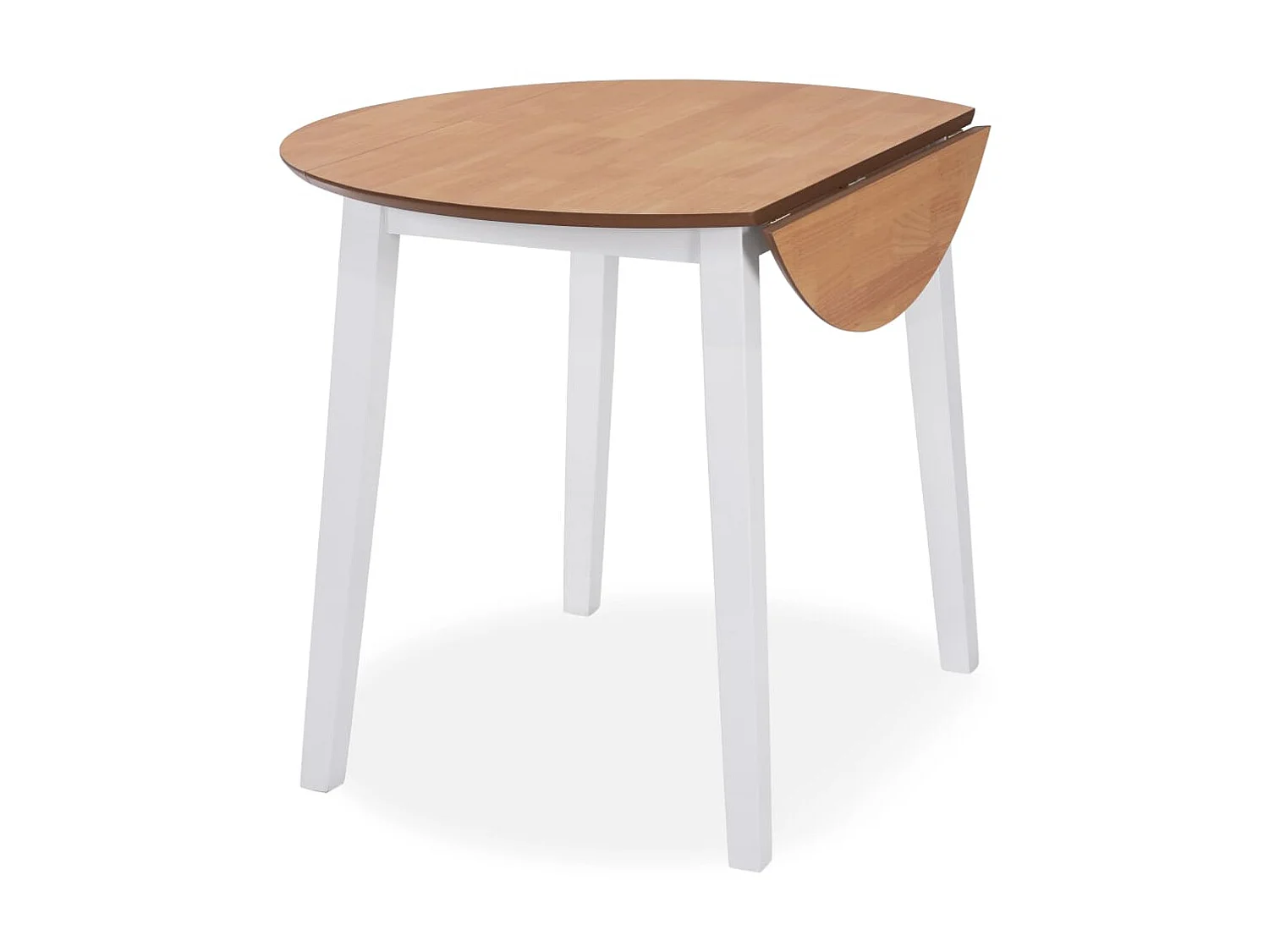 Table de salle à manger ronde à abattant MDF Blanche GHR76110