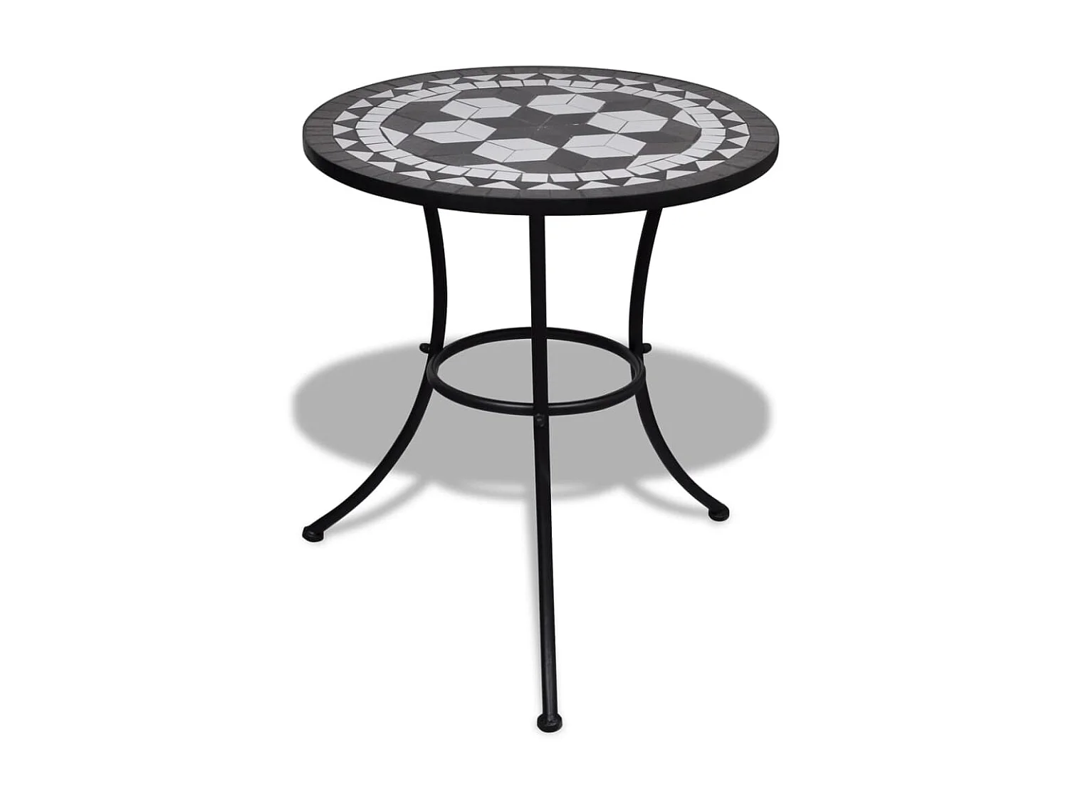 Table de bistro Noir et blanc 60 cm Mosaïque GHR71240