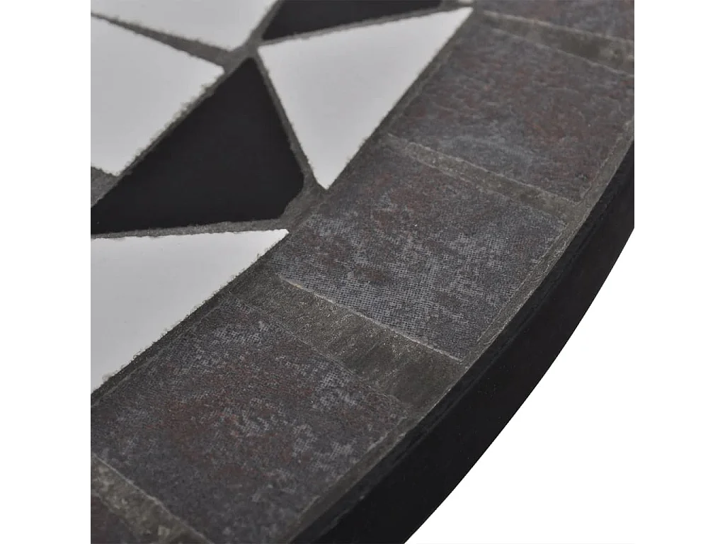 Table de bistro Noir et blanc 60 cm Mosaïque GHR71240