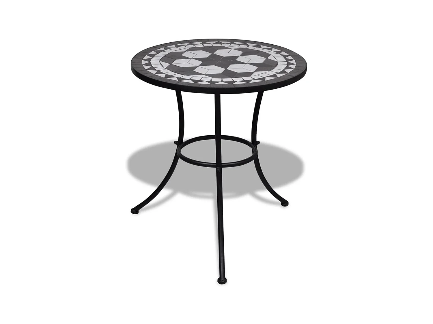 Bistrotafel 60 cm mozaïek zwart en wit NL240162