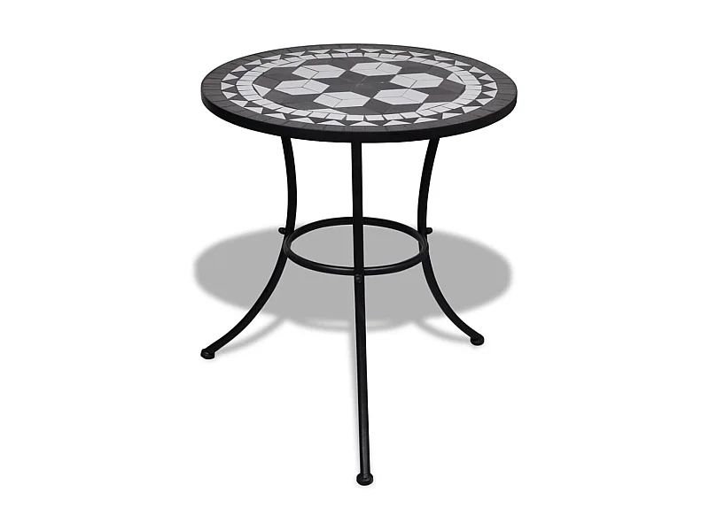 Table de bistro Noir et blanc 60 cm Mosaïque GHR71240