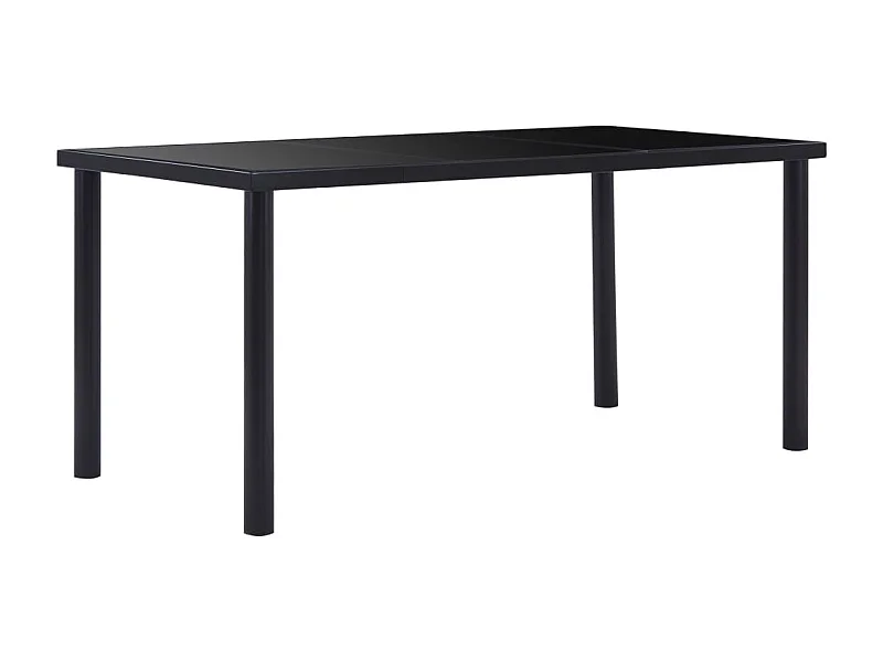 Table de salle à manger Noir 160x80x75 cm Verre trempé GHR17916