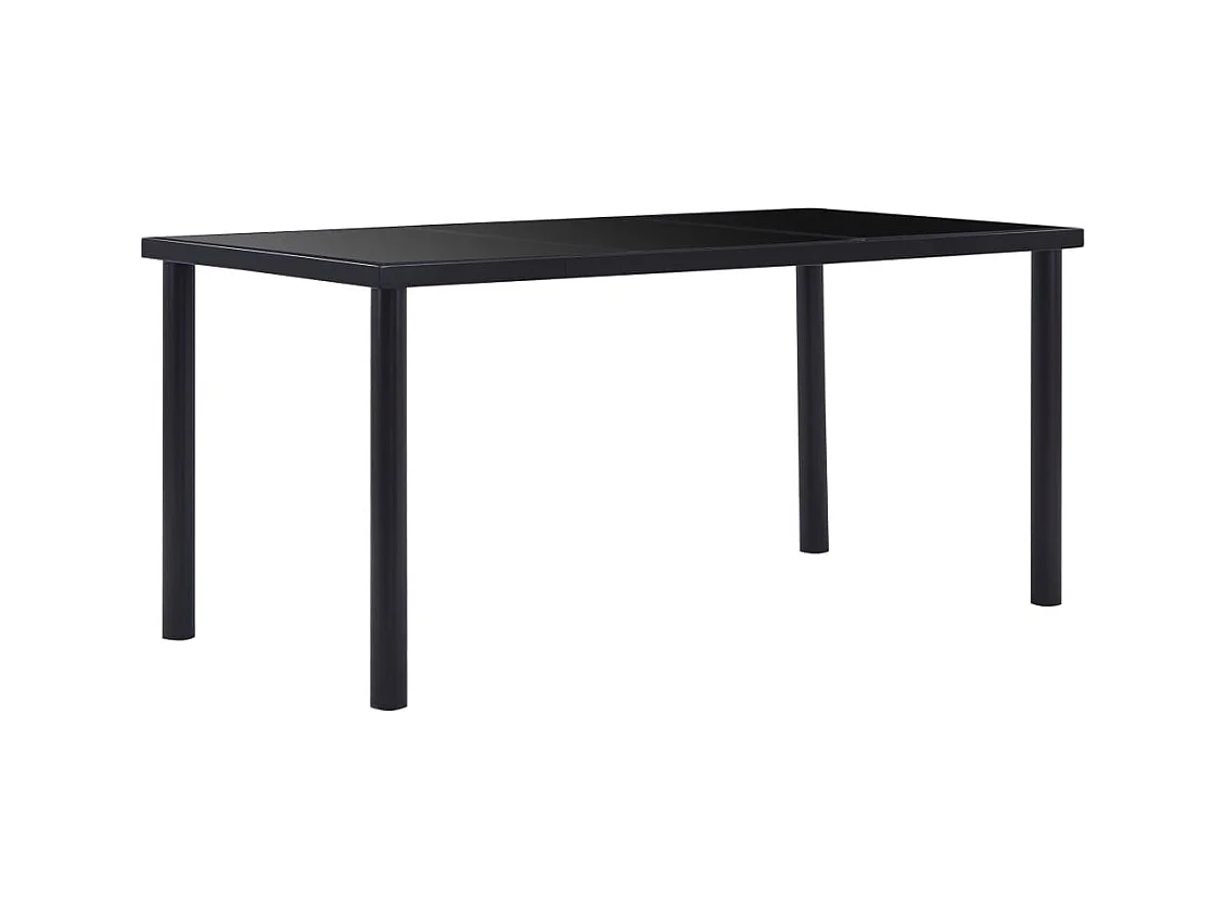 Table de salle à manger Noir 160x80x75 cm Verre trempé GHR17916