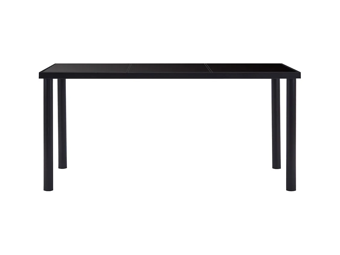 Mesa de comedor de vidrio templado negro 160x80x75 cm ES508901