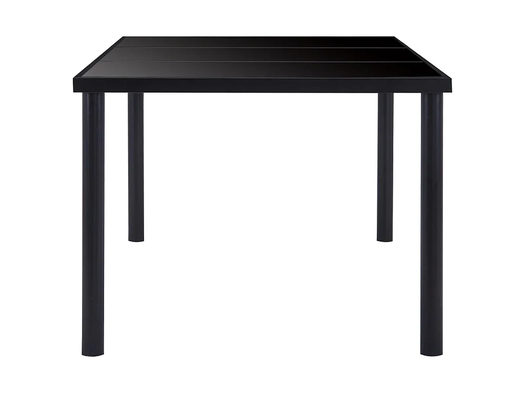 Mesa de comedor de vidrio templado negro 160x80x75 cm ES508901