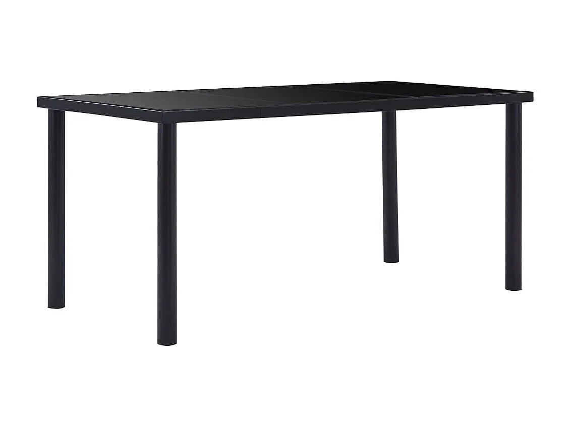 Eettafel 160x80x75 cm gehard glas zwart NL203564