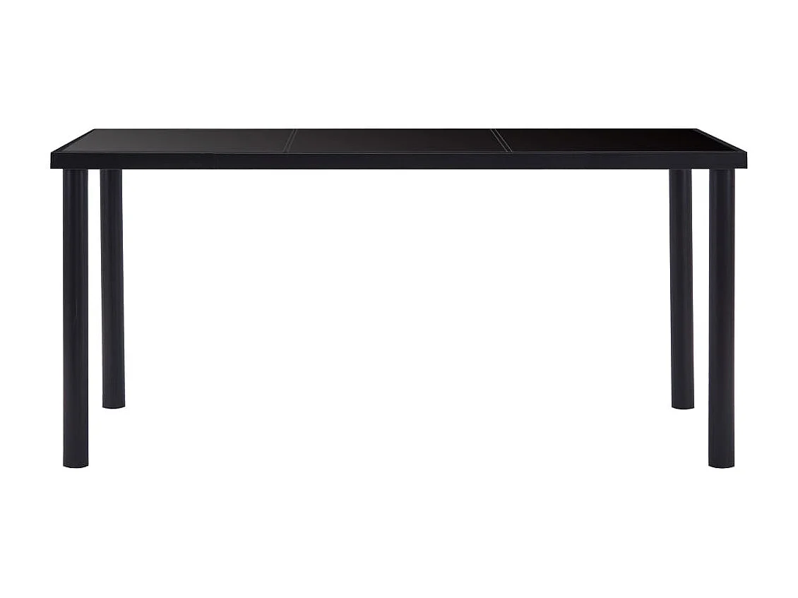 Eettafel 160x80x75 cm gehard glas zwart NL203564