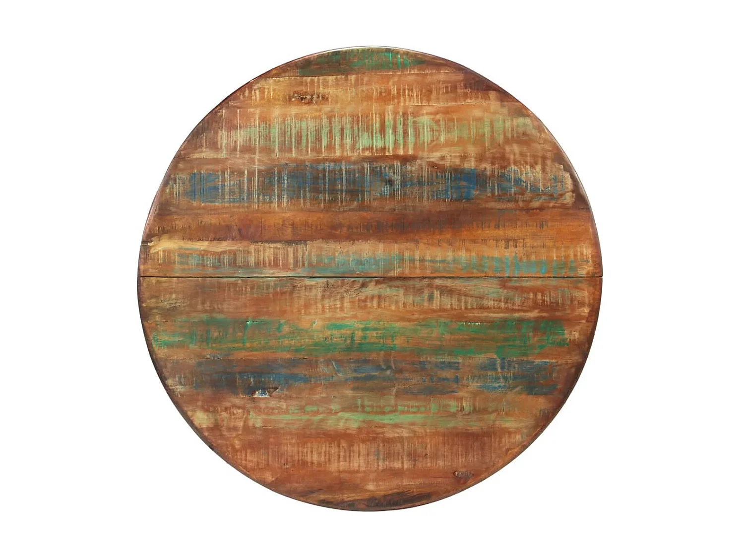 Table à dîner Ø110x78 cm Bois de récupération massif et acier GHR85219