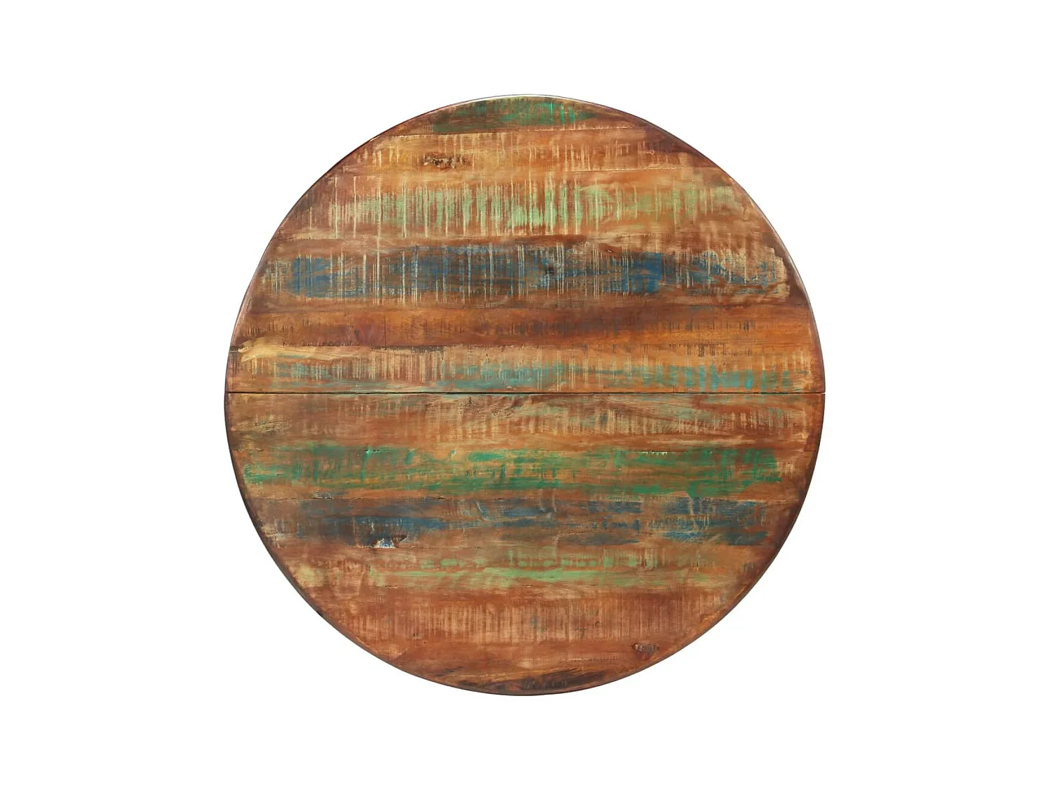 Table à dîner Ø110x78 cm Bois de récupération massif et acier GHR85219
