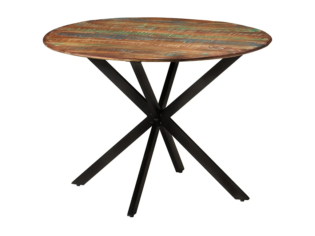 Table à dîner Ø110x78 cm Bois de récupération massif et acier GHR85219