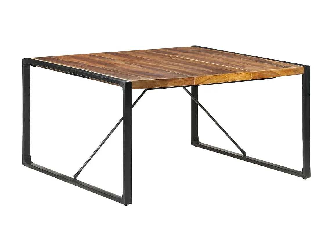 Mesa de comedor madera maciza con acabado sheesham 140x140x75cm ES936653