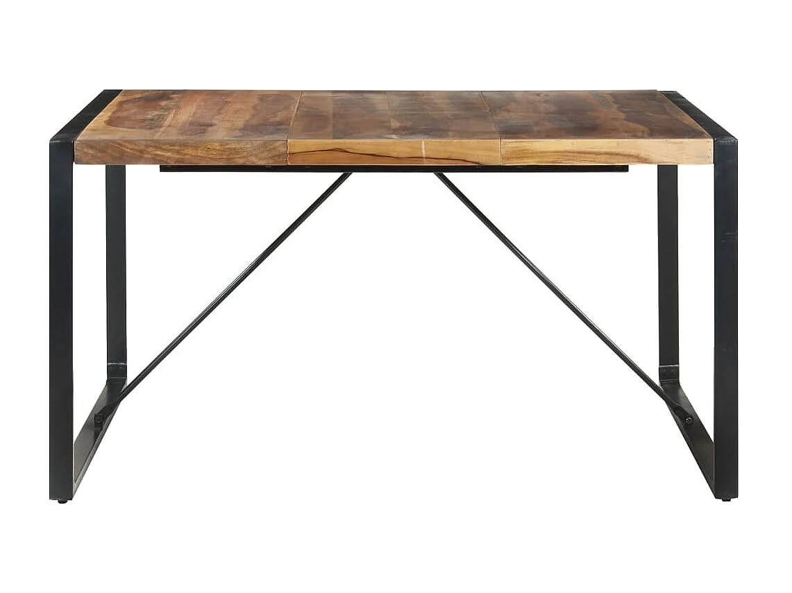 Mesa de comedor madera maciza con acabado sheesham 140x140x75cm ES936653