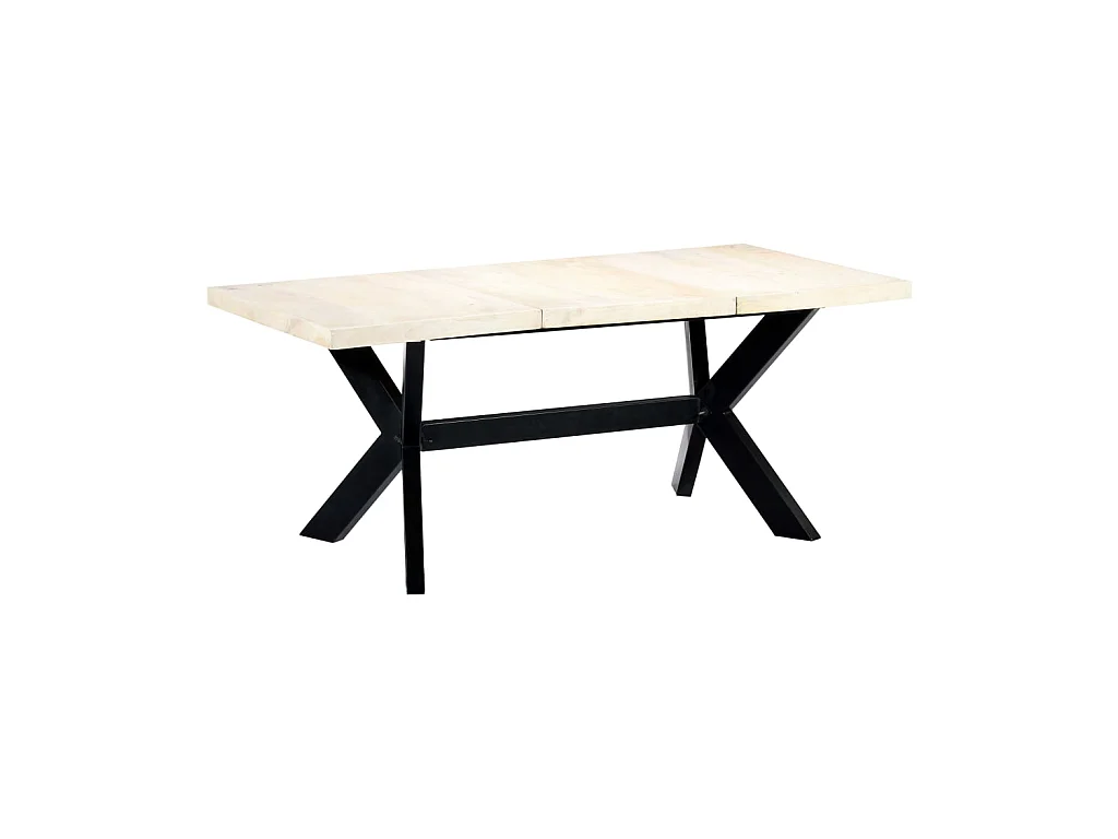 Mesa de jantar 180x90x75 cm madeira de mangueira maciça branco PT325952