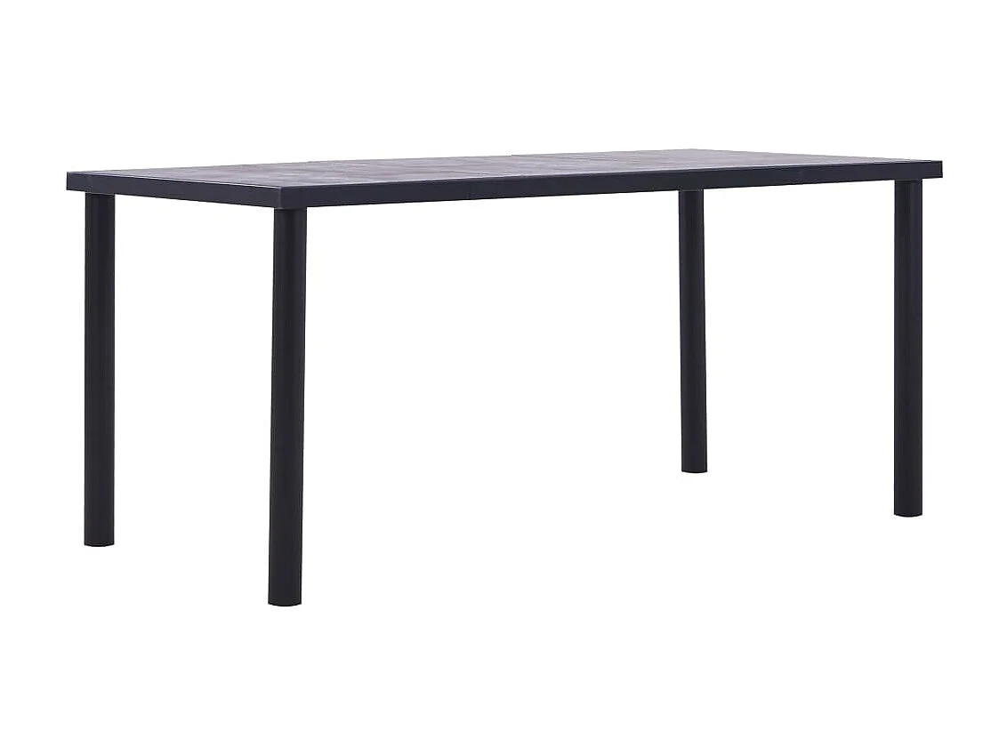 Mesa de jantar 160x80x75 cm MDF preto e cinzento cimento PT523950