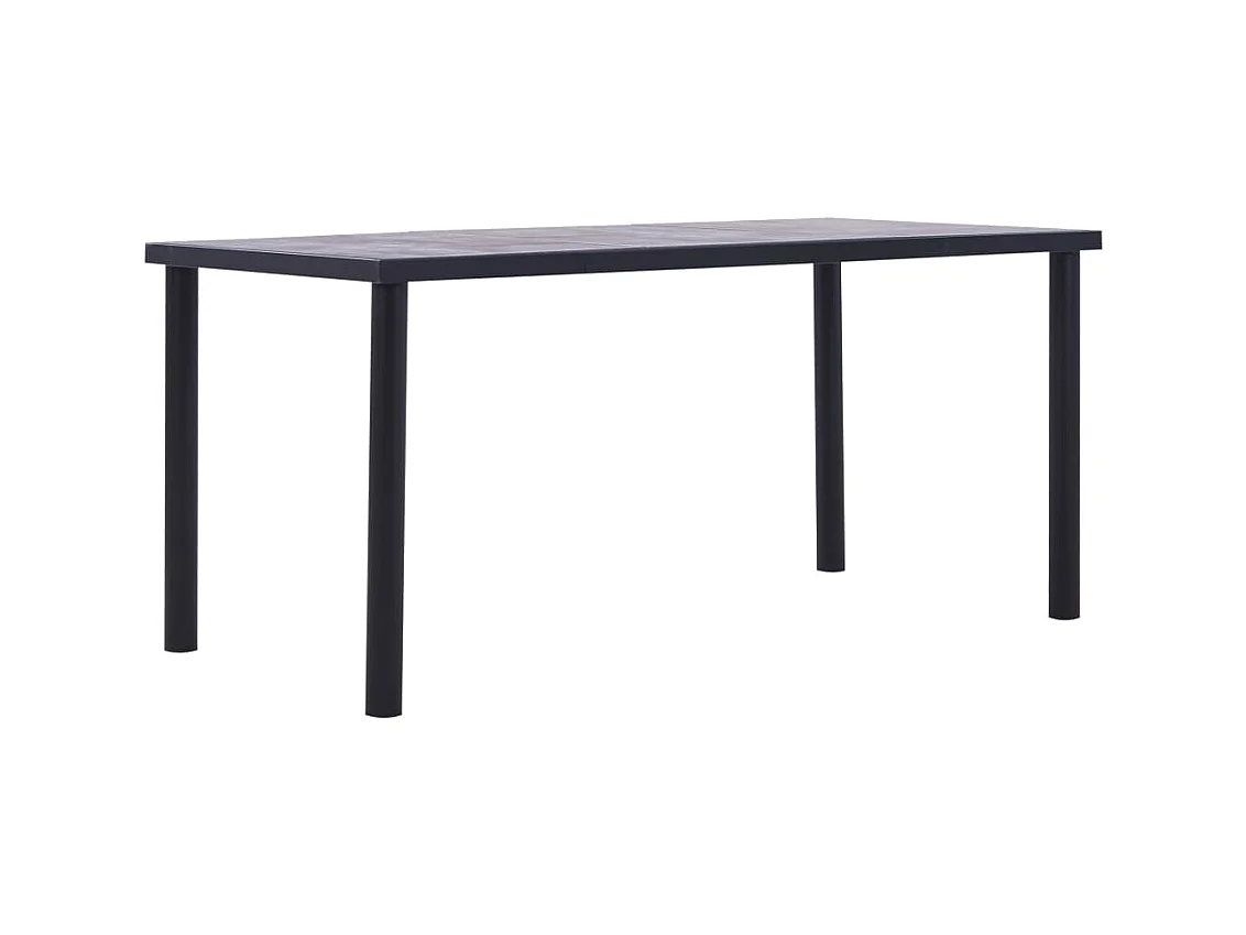 Table de salle à manger Noir et gris béton 160x80x75 cm MDF GHR41144