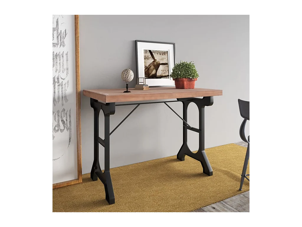 Table à dîner 110x65x82 cm Bois de sapin massif et fer GHR10094