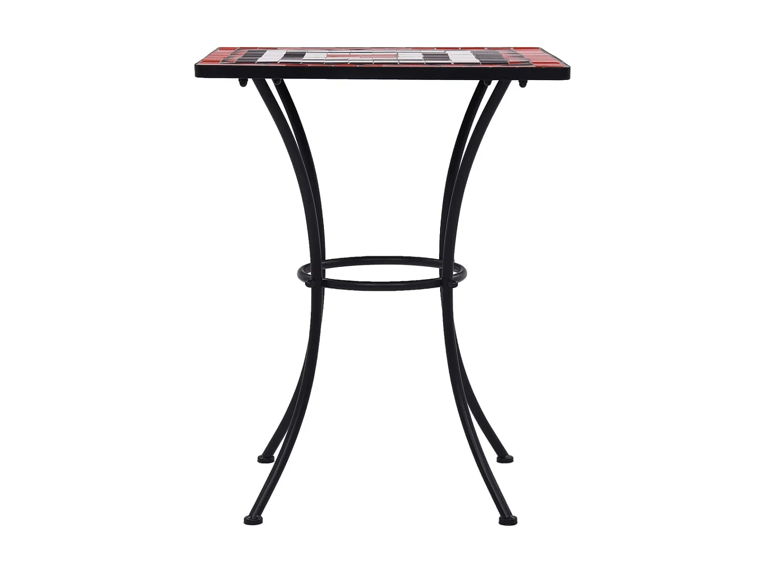 Table de bistro mosaïque Terre cuite et blanc 60 cm Céramique GHR74557