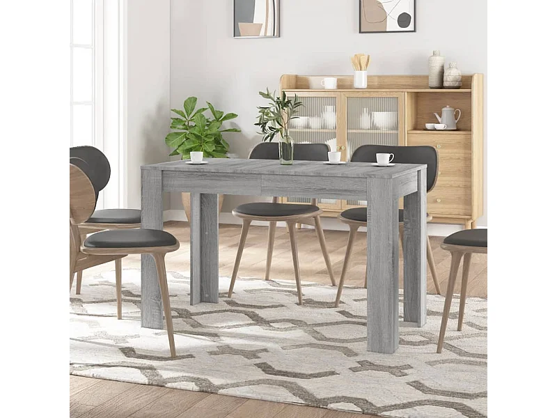 Mesa de jantar 120x60x76 cm derivados de madeira cinza sonoma PT584593