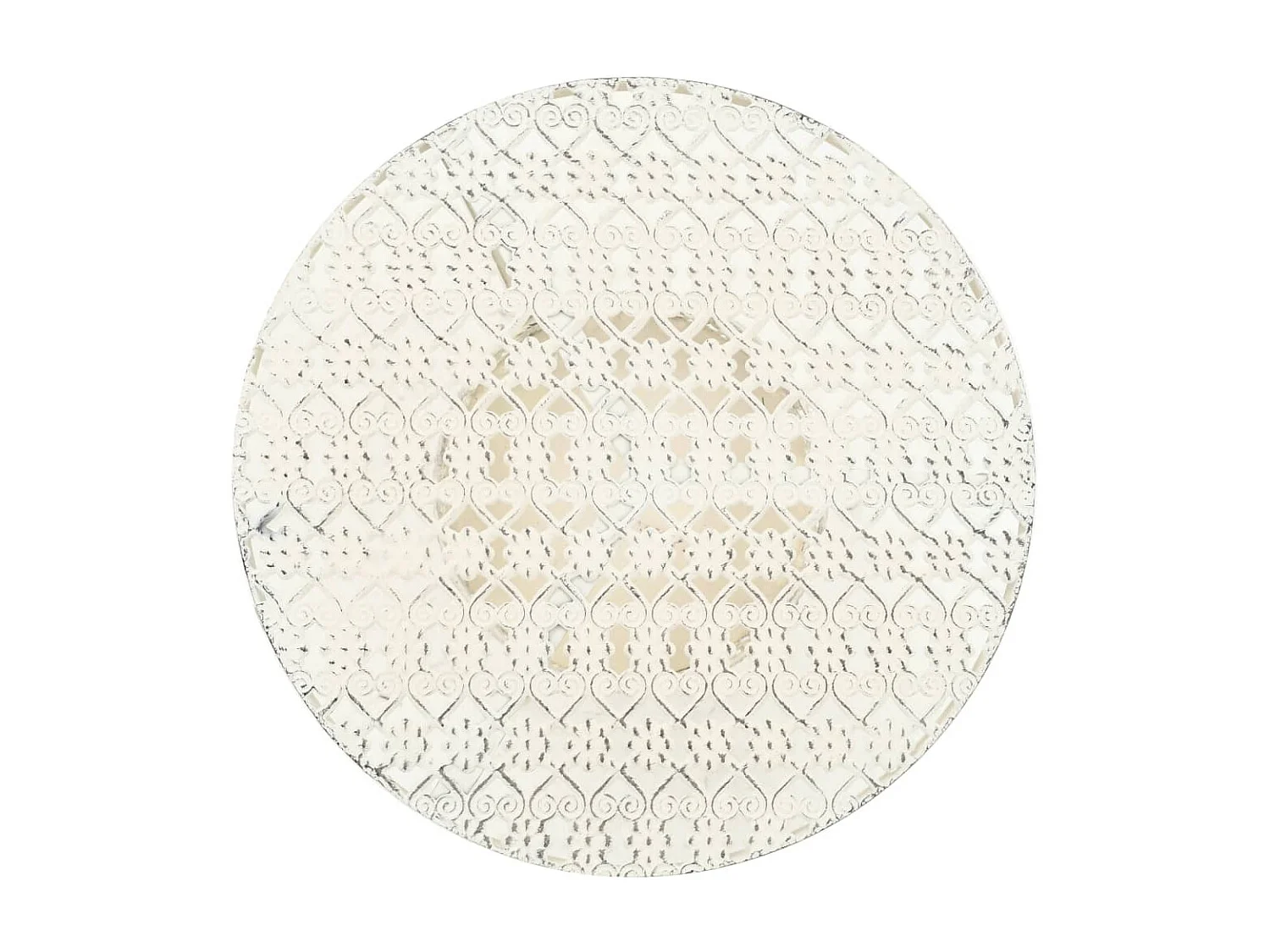 Table de bistro Style vintage Ronde Métal 40 x 70 cm Blanc GHR40970