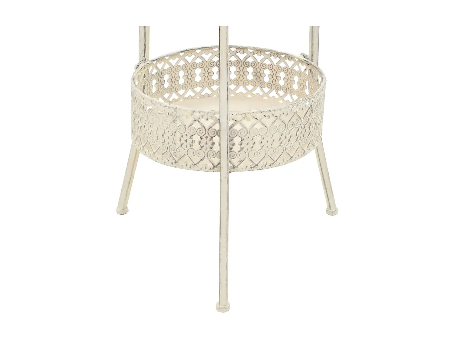 Table de bistro Style vintage Ronde Métal 40 x 70 cm Blanc GHR40970