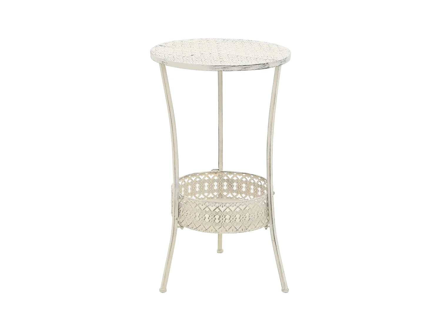 Table de bistro Style vintage Ronde Métal 40 x 70 cm Blanc GHR40970