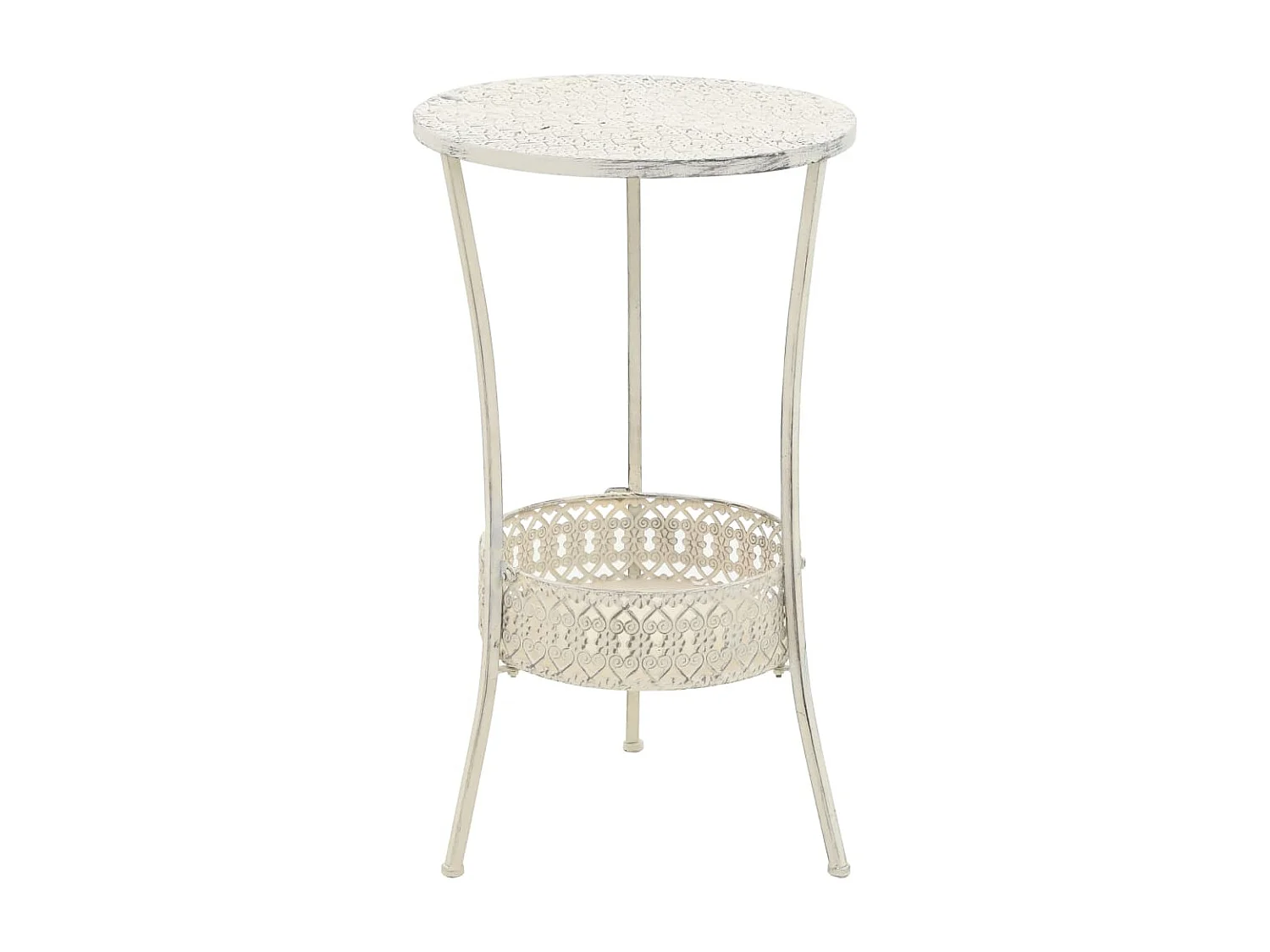 Table de bistro Style vintage Ronde Métal 40 x 70 cm Blanc GHR40970